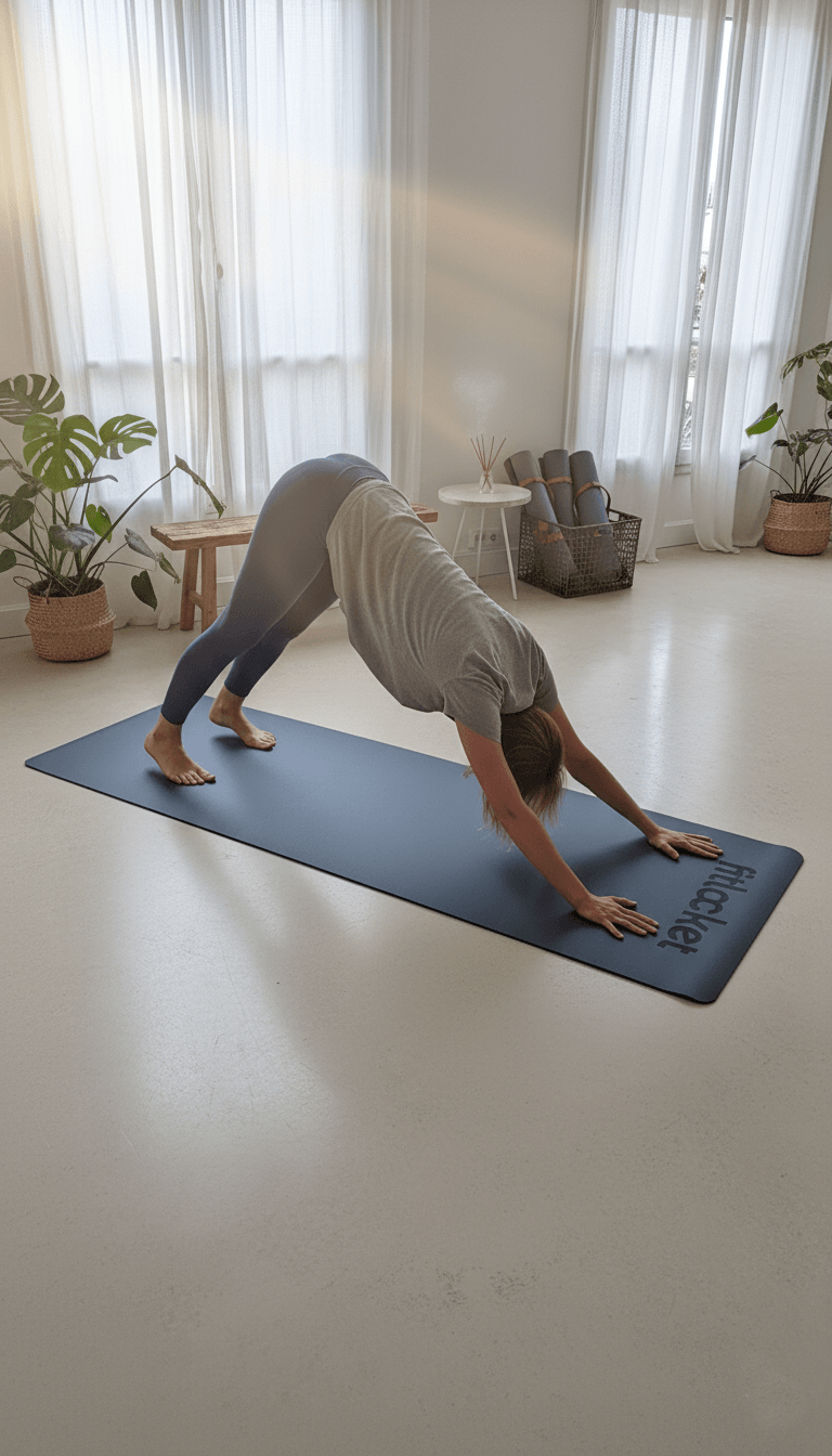 Tapis en séance de vinyasa dans un studio